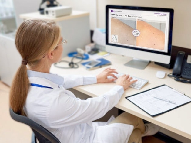 Doctor viewing patient's photos