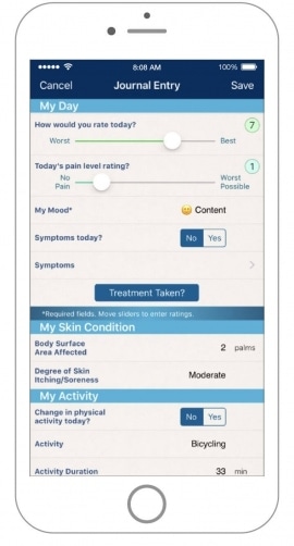Psoriasis Manager mobile app reviewed by Miiskin