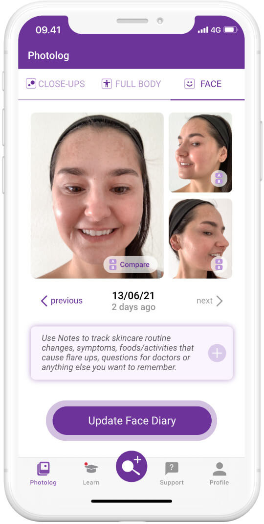 Miiskin app Face tracking photos