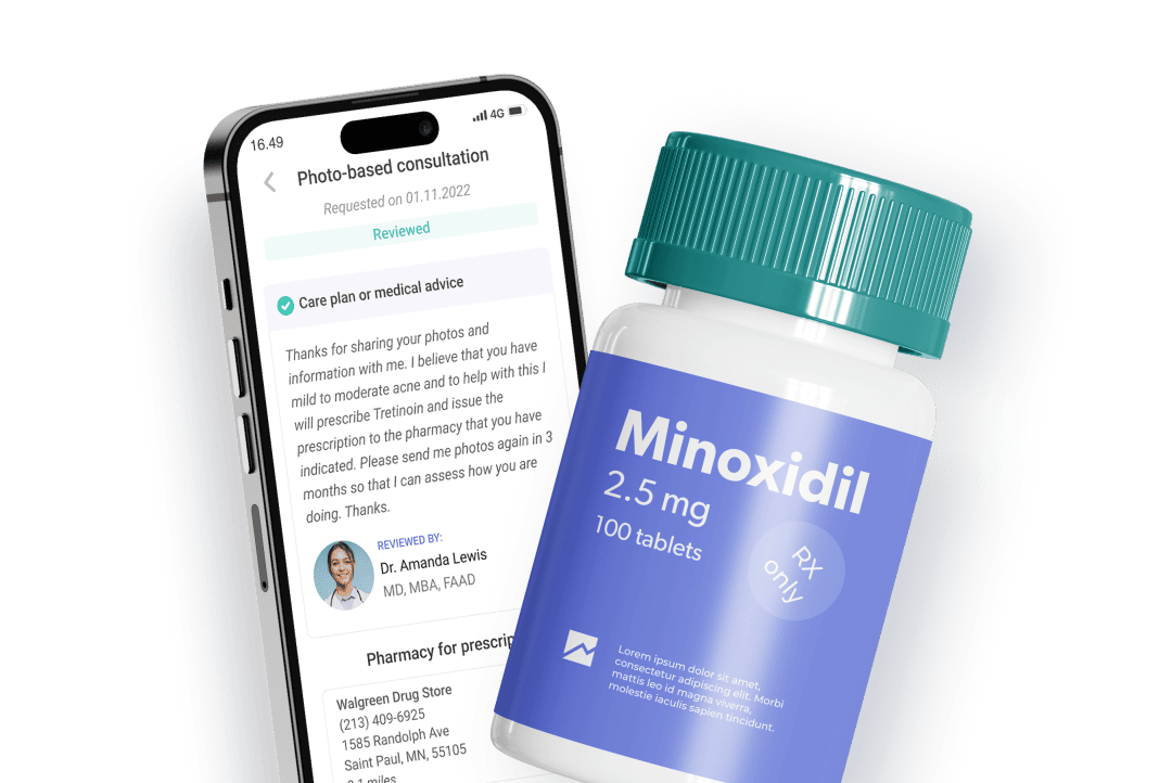 get oral minoxidil with miiskin app