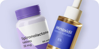 topical minoxidil and oral spironolactone for hair loss