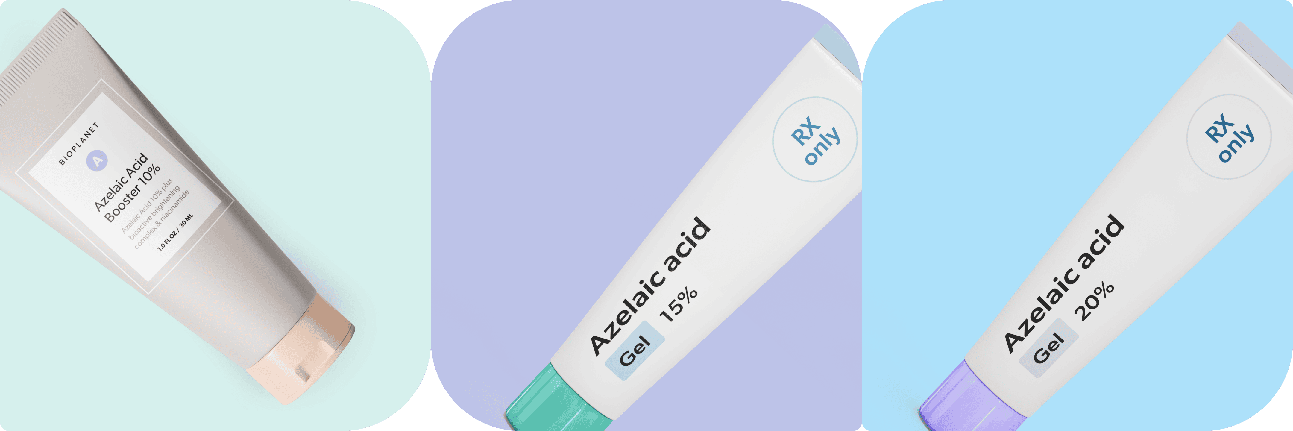 image with 3 azelaic acid strengths