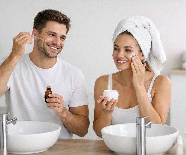 woman applying tretinoin