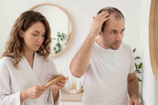 couple with hair loss
