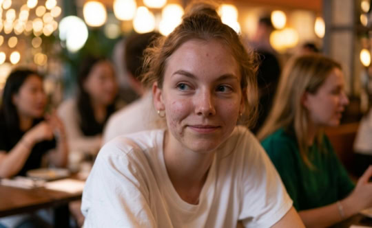 teen with acne