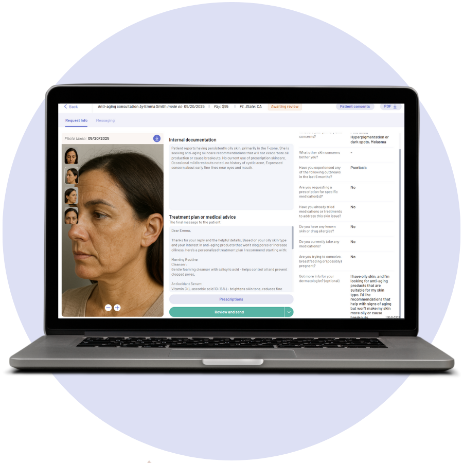 miiskin platform interface shown on laptop