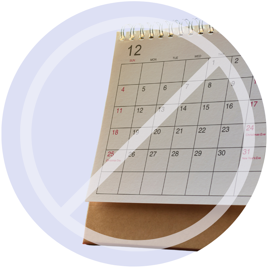 calendar representing no monthly subscriptions