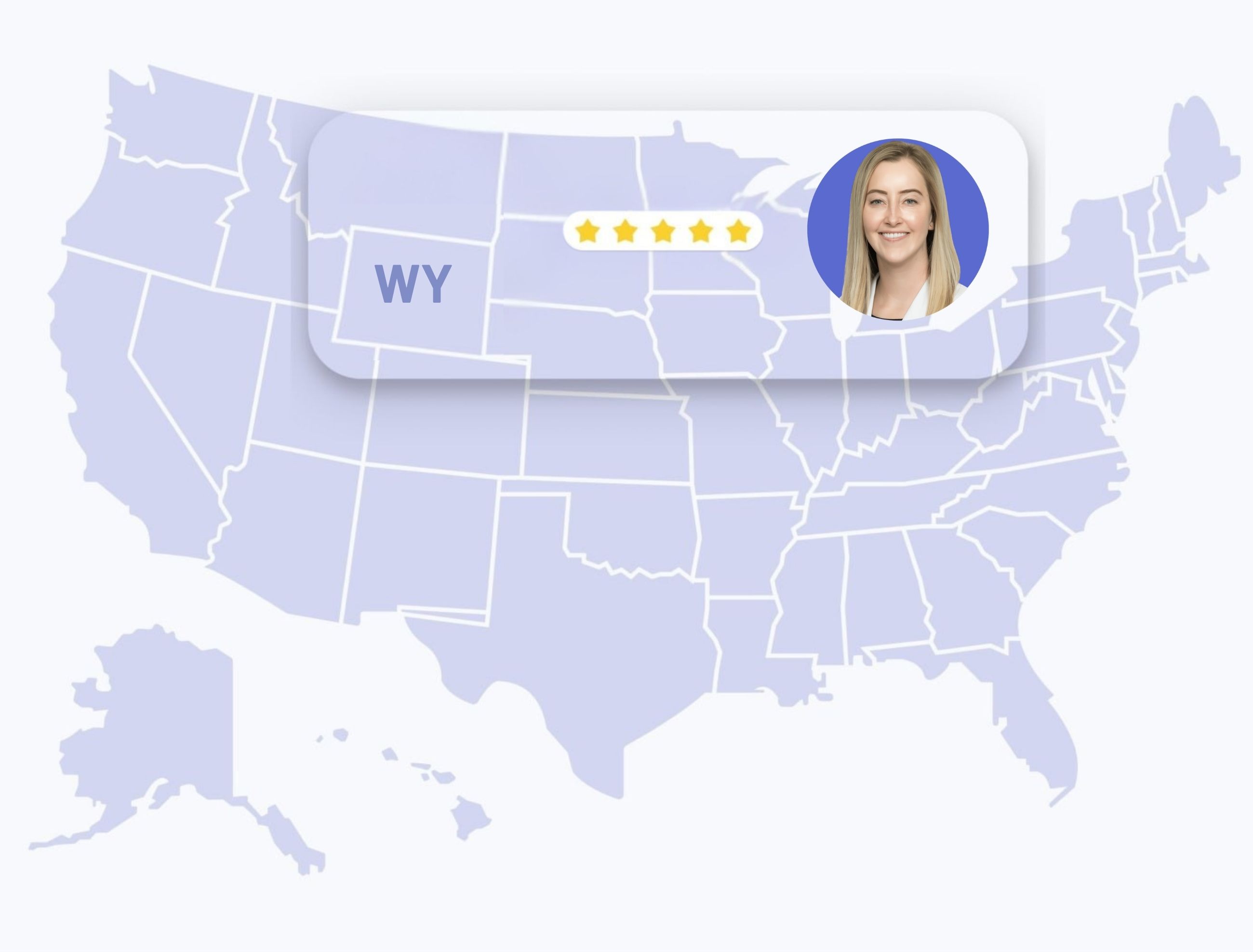 online dermatologists in mississippi Map of the United States highlighting Mississippi with a profile photo of a smiling Anna Chacon dermatologist, five-star rating, and state abbreviation MS.